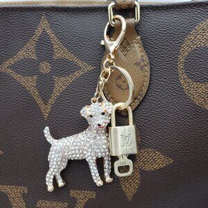 Authentic Louis Vuitton Lock & Key with Unbranded Dog Charm, Keychain